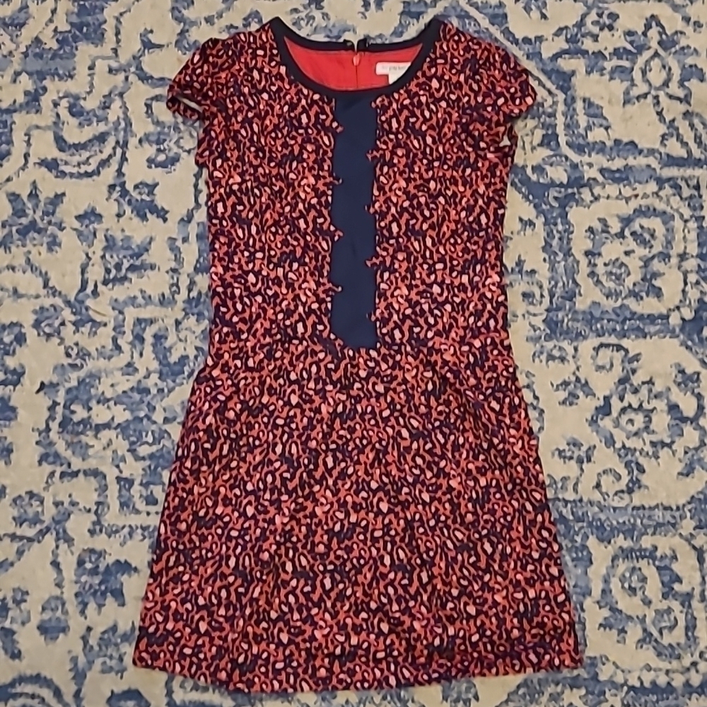 KC Parker dress z 10 navy pink leopard print K109
